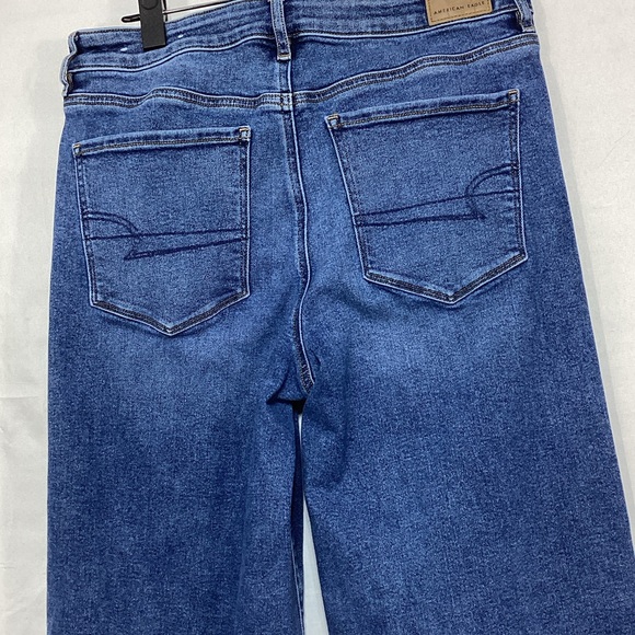 American Eagle Outfitters Blue wide leg distressed Jeans size 10 - Picture 6 of 16